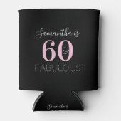 60. Geburtstag Personalisiert Schwarzes Rosa Dosenkühler (Vorderseite)