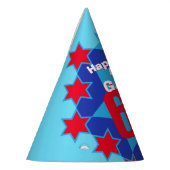 60. Geburtstag personalisierter Foto-Stern-Name Partyhütchen (Links)