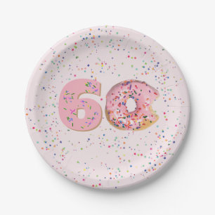 60. Geburtstag Pink Donut Pappteller