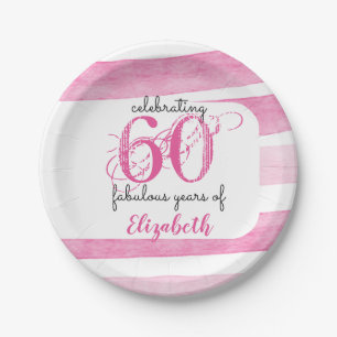 60. Geburtstag PINK fabelhafte 60 Jahre Papier Tel Pappteller