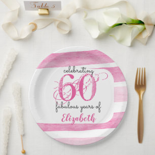 60. Geburtstag PINK fantastisch 60 Jahre Papptelle Pappteller