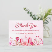 60. Geburtstag Pink Rose Wirbel Herzlichen Dank (Stehend Vorderseite)