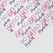 60. Geburtstag Pink Stylish Custom Tissue Paper Seidenpapier (Ausschnitt)