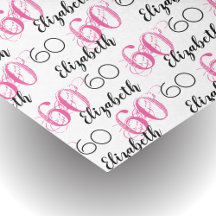 60. Geburtstag Pink Stylish Custom Tissue Paper