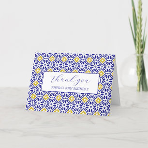 60. Geburtstag Portugiesisch Tiles Blue Vielen Dan Dankeskarte