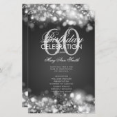 60. Geburtstag Programm Glam Lights Silver mit Men (Vorne/Hinten)