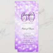 60. Geburtstag Programm Lila Bokeh Danke (Vorne/Hinten)