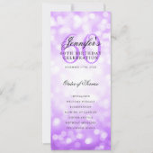 60. Geburtstag Programm Lila Bokeh Danke (Vorderseite)