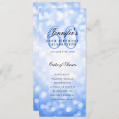 60. Geburtstag Programm Navy Blue Bokeh Vielen Dan (Vorne/Hinten)