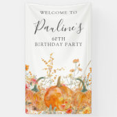 60. Geburtstag Pumpkin Wildblume Vertikale Außenwe Banner (Vertikal)