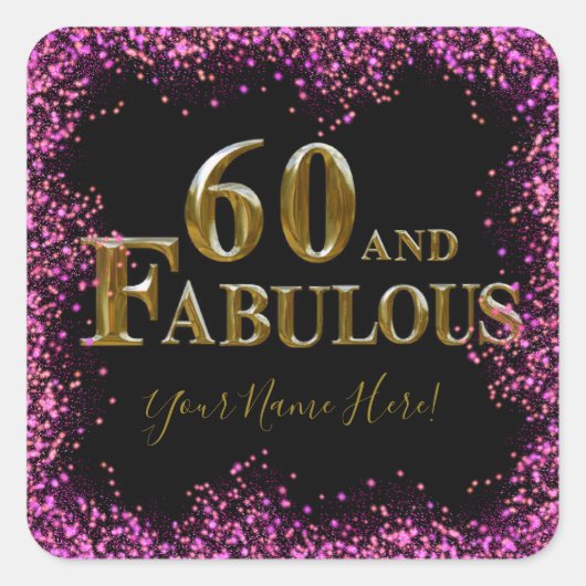 60. Geburtstag Quadratischer Aufkleber (Vorderseite)