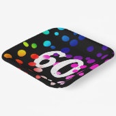 60. Geburtstag Rainbow Dots auf Black Pappteller (Gewinkelt)