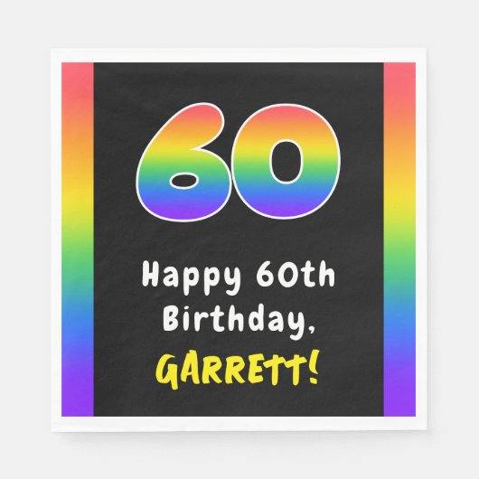 60. Geburtstag: Rainbow Spectrum # 60, Individuell Serviette (Vorderseite)