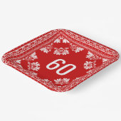 60. Geburtstag Red Bandana Pappteller (Gewinkelt)