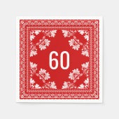 60. Geburtstag Red Bandana Serviette (Vorderseite)