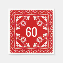 60. Geburtstag Red Bandana Serviette