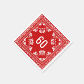 60. Geburtstag Red Bandana Serviette (Ecke)