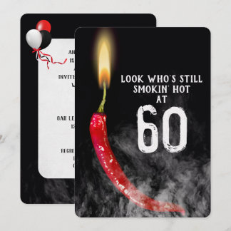 60. Geburtstag Red Hot Pepper Candle Einladung