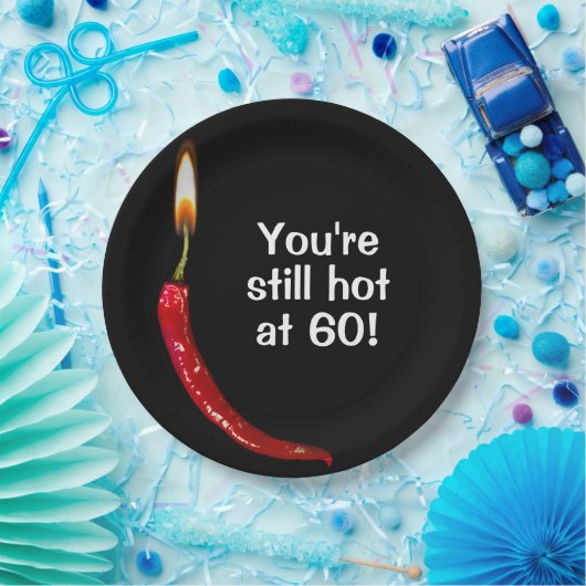60. Geburtstag Red Hot Pepper Pappteller (Party)