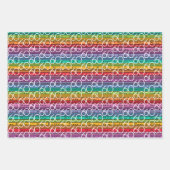 60. Geburtstag Regenbogenstreifen Geschenkpapier Set (Vorderseite 2)
