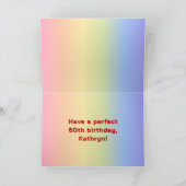 60. Geburtstag: Regenbogentext, benutzerdefinierte Karte (Innenseite)