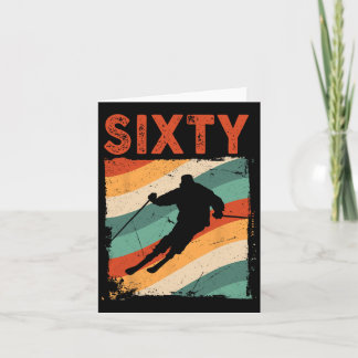 60. Geburtstag Retro Skifahren 60 Jahre alt Männer Karte