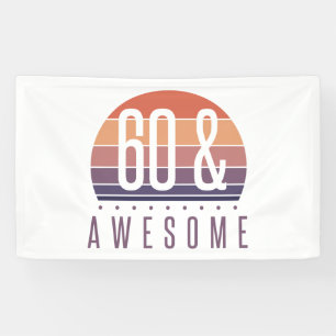 60. Geburtstag Retro-Sonnenuntergang Banner