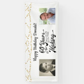 60. Geburtstag Retro String Lights 2 Foto Banner (Vertikal)