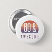 60. Geburtstag Retro Sunset Button (Vorne & Hinten)