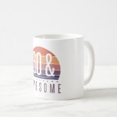 60. Geburtstag Retro Sunset Kaffeetasse (VorderseiteRechts)