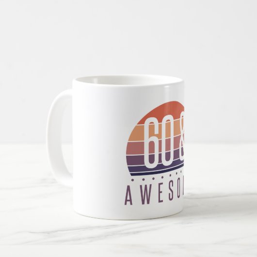 60. Geburtstag Retro Sunset Kaffeetasse (Vorderseite Links)
