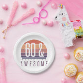 60. Geburtstag Retro Sunset Pappteller (Party)