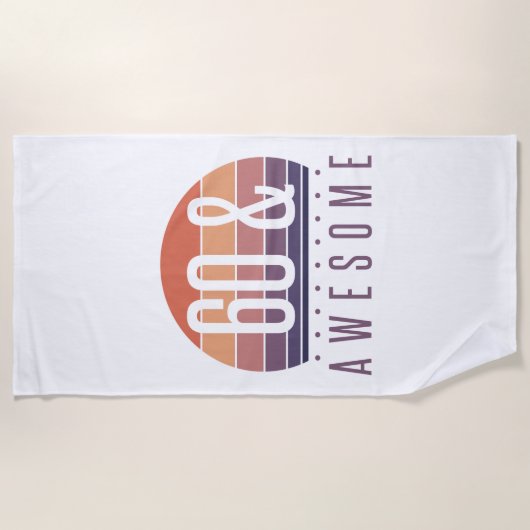 60. Geburtstag Retro Sunset Strandtuch (Vorderseite)