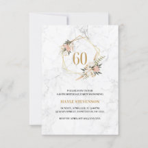 60. Geburtstag Rosa Bläserweiße Marmorplatte Chic