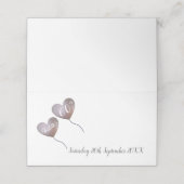 60. Geburtstag Rosa Herzballon Platzkarte (Außenseite Aufgefaltet)