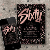 60. Geburtstag Rose Gold Confetti Einladung