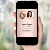 60. Geburtstag Rose Gold Foto Einladung
