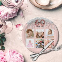 60. Geburtstag Rose Gold Glitzer bkush Silber Foto