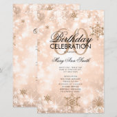 60. Geburtstag Rose Gold Menü im Winter (Vorne/Hinten)