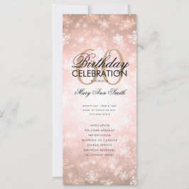 60. Geburtstag Rose Gold Menü im Winter Einladung