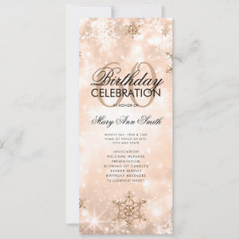 60. Geburtstag Rose Gold Menü im Winter Einladung