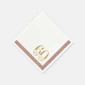 60. Geburtstag Rose Gold Personalisiert Pink Glitz Serviette (Ecke)