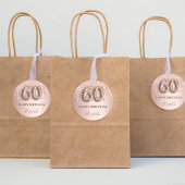 60. Geburtstag Rose Gold rosa Tropfen Runder Aufkleber