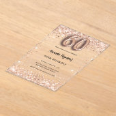 60. Geburtstag Rose goldenes Party Acryleinladungen (Ablage )