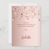 60. Geburtstag Rose Goldstars Danke Karte (Rückseite)