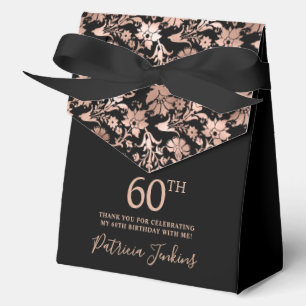 60. Geburtstag Roségold Florales Dankeschön  Geschenkschachtel