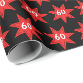 60. Geburtstag Roter Star Geschenkpapier (Rolleneckpunkt)
