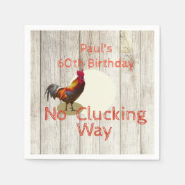 60. Geburtstag Rustikaler Holzfuß Hühnereinladung Serviette