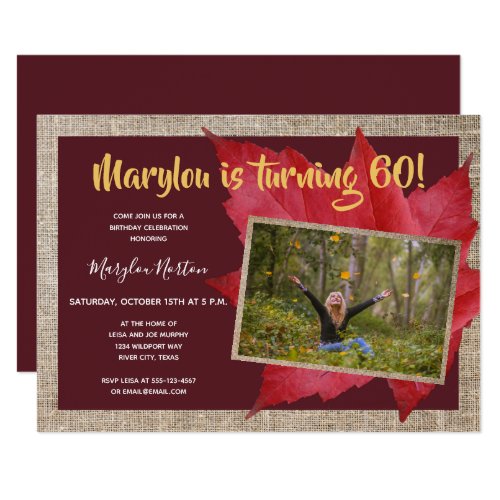 60 Geburtstag Rustikales Foto Party Einladung Meine Einladungskarten De
