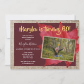 60. Geburtstag Rustikales Foto Party Einladung (Vorderseite)